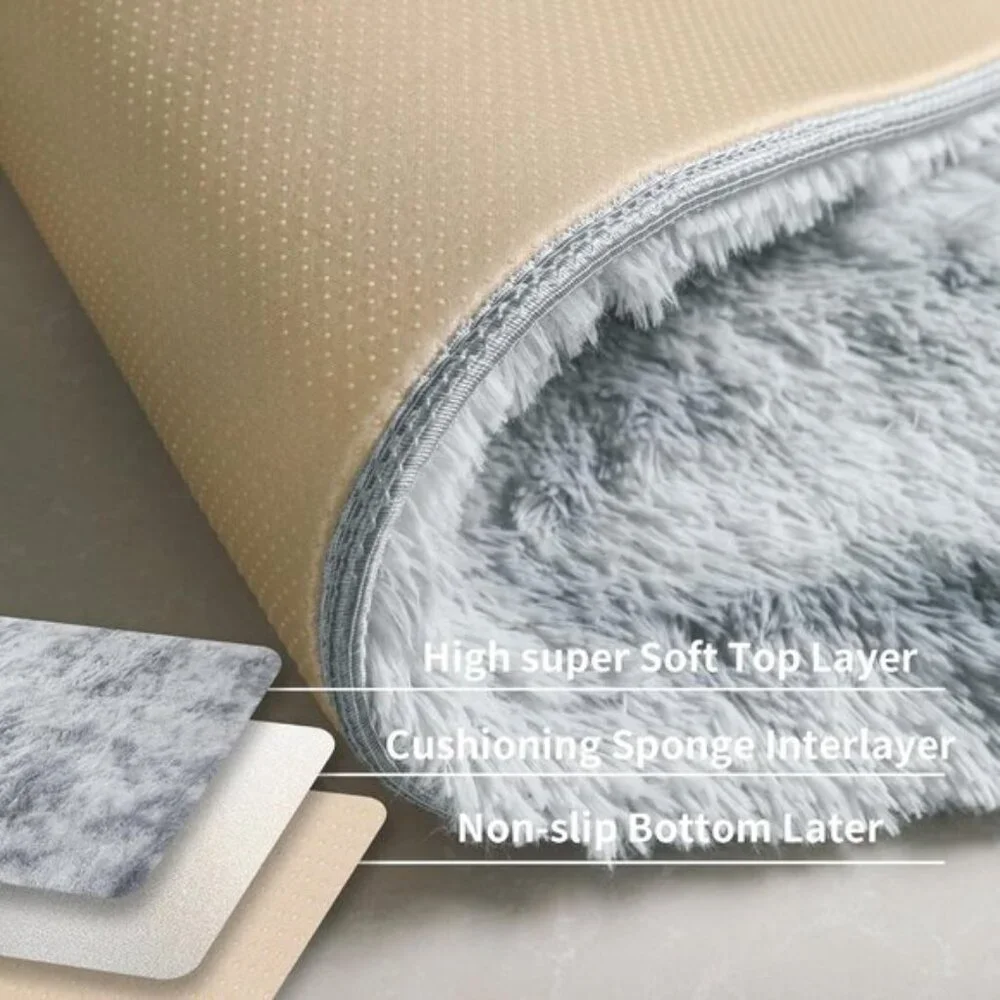 New 4x6 Light Grey Shag Rug, Ultra Soft Washable Fuzzy Carpet for Room & Nursery